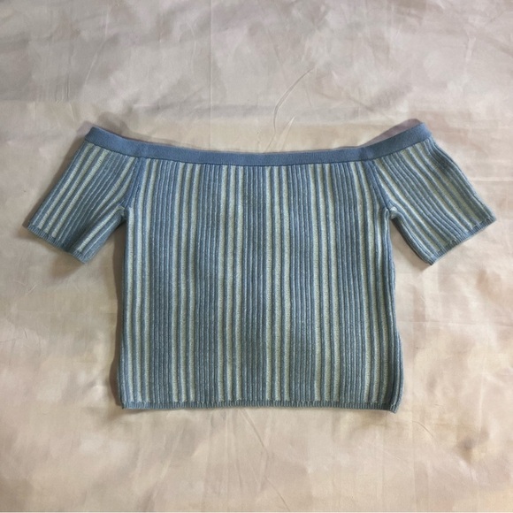 🖤2FOR$30 NWOT Aerie Off-The-Shoulder Ribbed Knit Crop Top - Picture 2 of 6